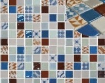 Mosaic branco / azul