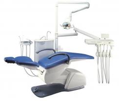 cadeira dentária completa com o sistema de tubo que pendura